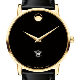 William &amp; Mary Men&#39;s Movado Gold Museum Classic Leather Shot #1