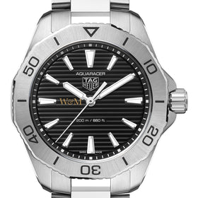 William &amp; Mary Men&#39;s TAG Heuer Steel Aquaracer with Black Dial Shot #1