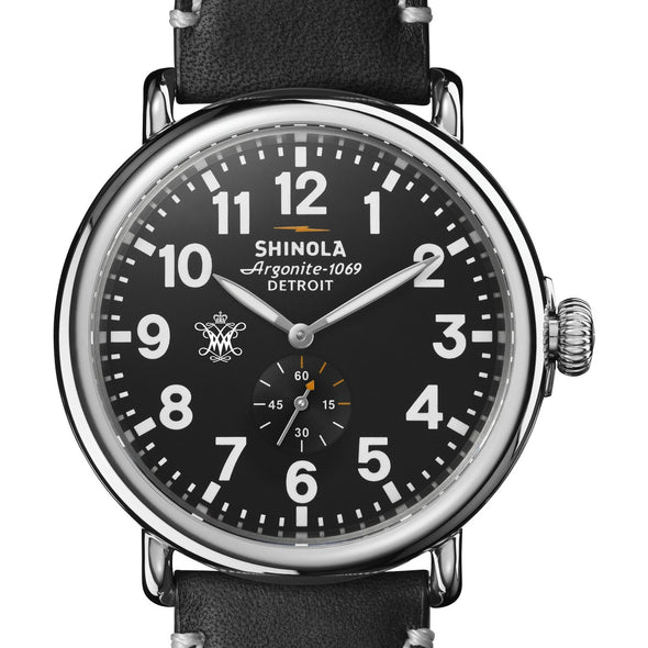 William & Mary Shinola Watch, The Runwell 47 mm Black Dial Shot #1