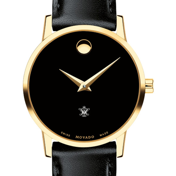 William &amp; Mary Women&#39;s Movado Gold Museum Classic Leather Shot #1