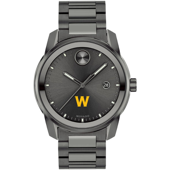 Williams College Men's Movado BOLD Gunmetal Grey with Date Window Shot #2