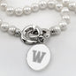 Williams College Pearl Necklace with Sterling Silver Charm Shot #2