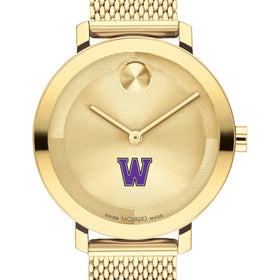 Williams College Women&#39;s Movado Bold Gold with Mesh Bracelet Shot #1
