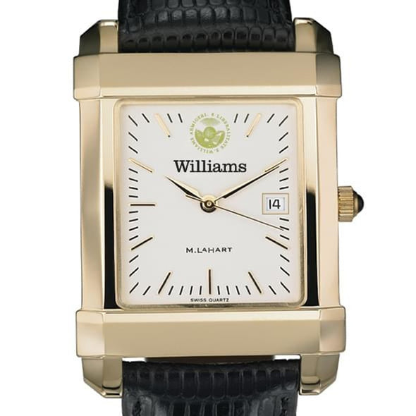 Williams Men&#39;s Gold Quad with Leather Strap Shot #1