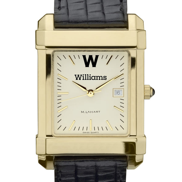 Williams Men's Gold Quad with Leather Strap Shot #1