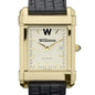 Williams Men's Gold Quad with Leather Strap Shot #1