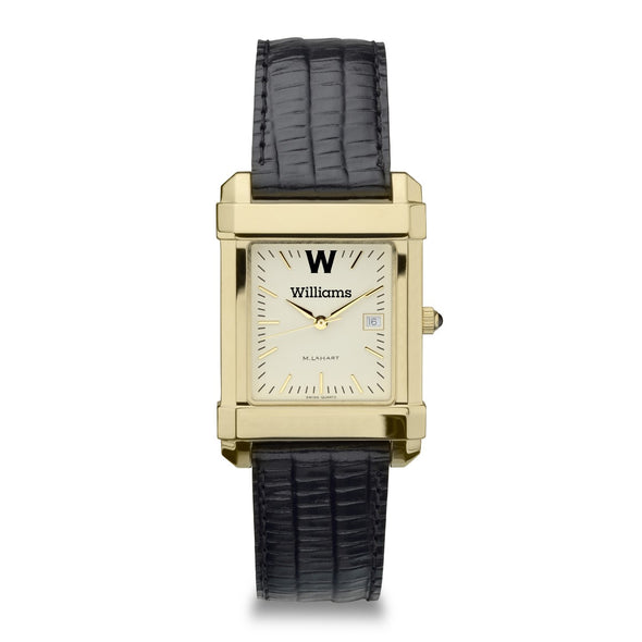 Williams Men's Gold Quad with Leather Strap Shot #2