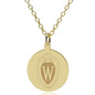 Wisconsin 14K Gold Pendant & Chain Shot #1
