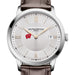 Wisconsin Men's Baume et Mercier 40mm Classima Quartz Watch with Silver Dial & Dark Brown Leather Strap