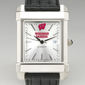 Wisconsin Men&#39;s Collegiate Watch with Leather Strap Shot #1