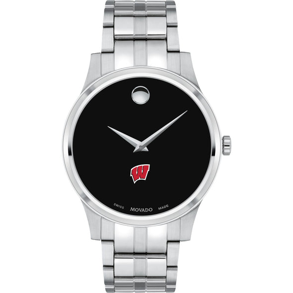 Wisconsin Men's Movado Collection Stainless Steel Watch with Black Dial Shot #2