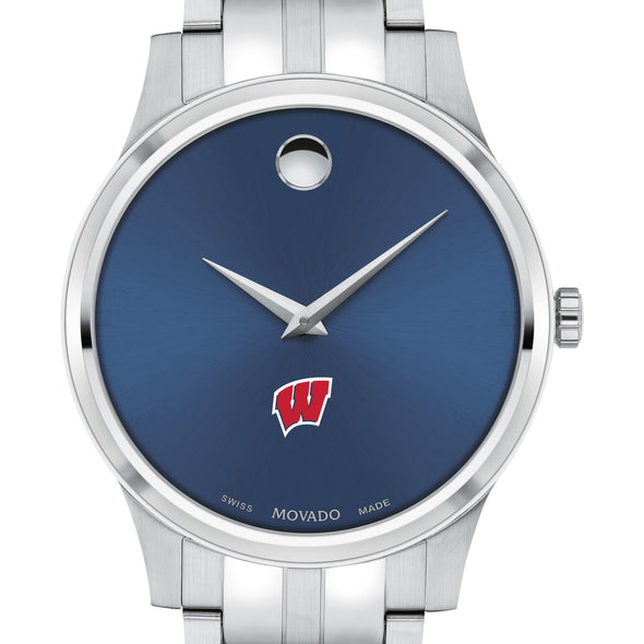 Wisconsin Men's Movado Collection Stainless Steel Watch with Blue Dial Shot #1