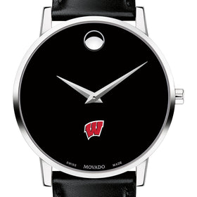 Wisconsin Men&#39;s Movado Museum with Leather Strap Shot #1