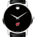 Wisconsin Men's Movado Museum with Leather Strap
