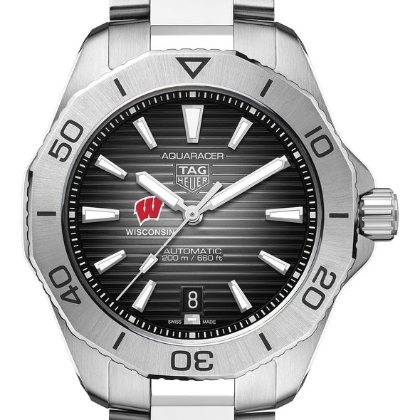 Wisconsin Men's TAG Heuer Steel Automatic Aquaracer with Black Dial Shot #1