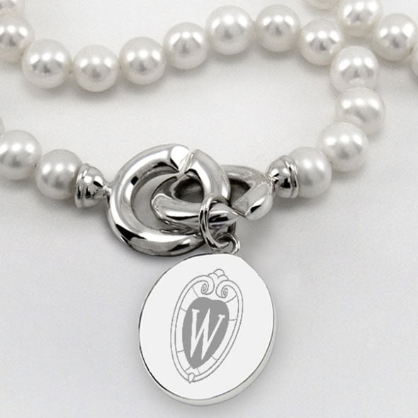 Wisconsin Pearl Necklace with Sterling Silver Charm Shot #2