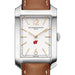 Wisconsin Women's Baume et Mercier 35X22mm Hampton Watch with Silver Dial & Tan Leather Strap