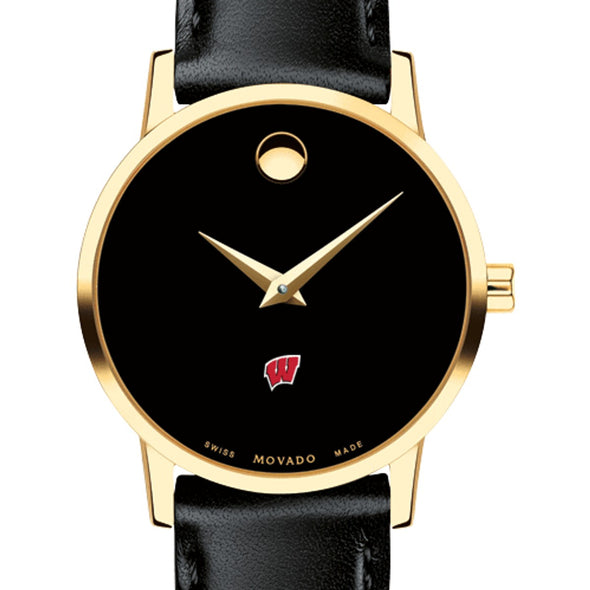 Wisconsin Women&#39;s Movado Gold Museum Classic Leather Shot #1