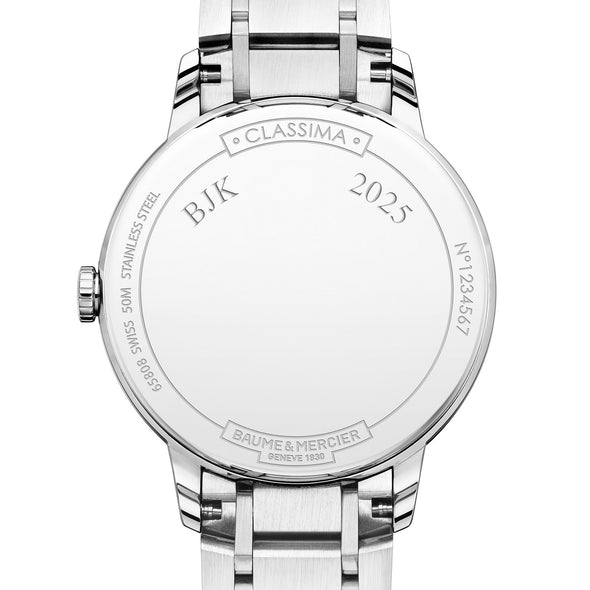 Women's Baume et Mercier 31mm Classima Watch with White Dial & Bracelet Caseback Engraving