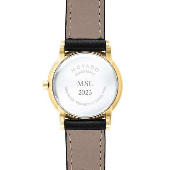 Women&#39;s Movado Gold Museum Classic Leather Back with Personalization