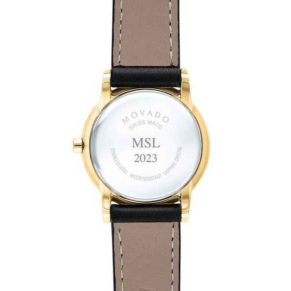 Women's Movado Gold Museum Classic Leather Back with Personalization