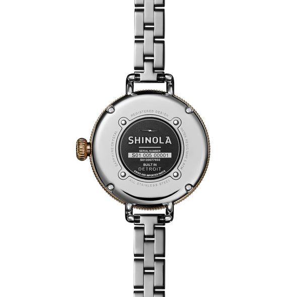 Women's Shinola 34mm Birdie Watch with MOP Dial and 2-Tone Bracelet Casebackack