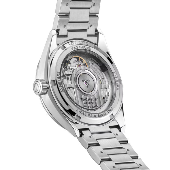 Women's TAG Heuer Steel Carrera Automatic with Green Dial Caseback