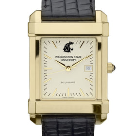 WSU Men&#39;s Gold Quad with Leather Strap Shot #1