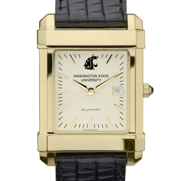 WSU Men's Gold Quad with Leather Strap Shot #1