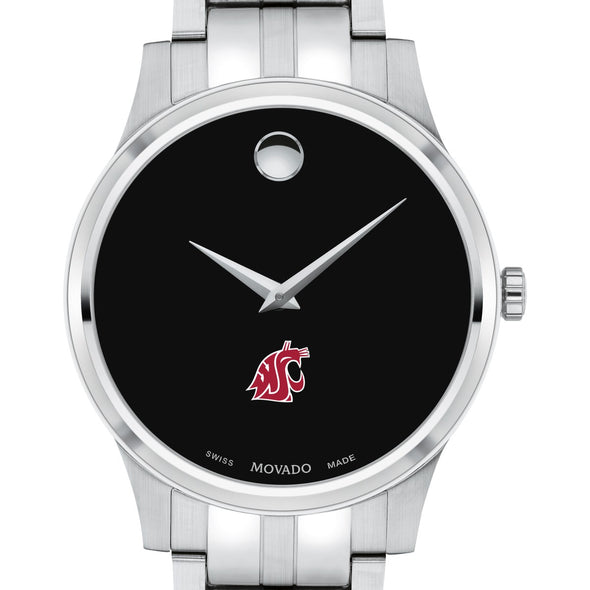 WSU Men's Movado Collection Stainless Steel Watch with Black Dial Shot #1