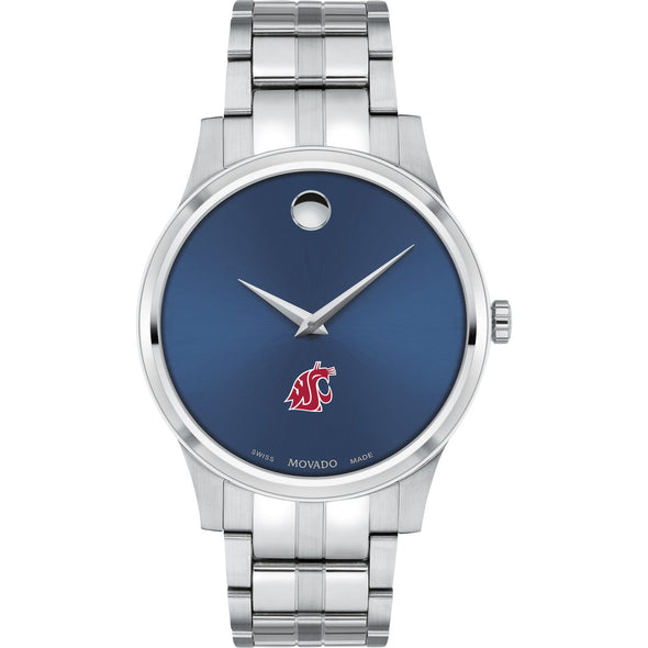 WSU Men's Movado Collection Stainless Steel Watch with Blue Dial Shot #2