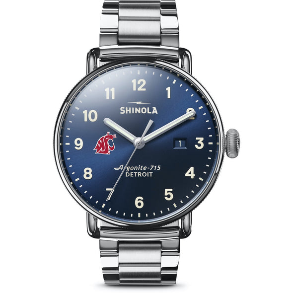 WSU Shinola Watch, The Canfield 43mm Blue Dial Shot #2