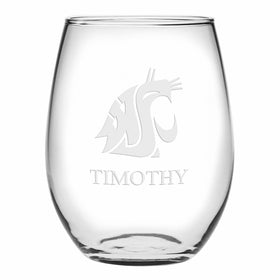 WSU Stemless Wine Glasses Made in the USA - Set of 2 Shot #1