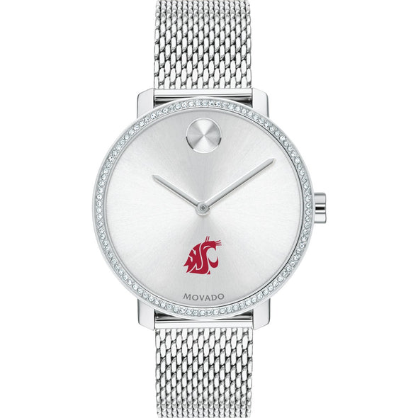 WSU Women's Movado Bold with Crystal Bezel & Mesh Bracelet Shot #2