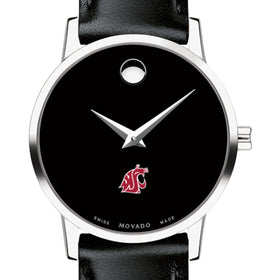 WSU Women's Movado Museum with Leather Strap Shot #1