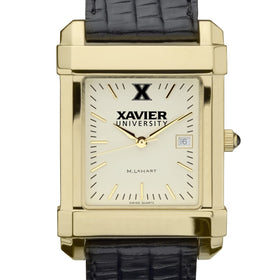 Xavier Men&#39;s Gold Quad with Leather Strap Shot #1
