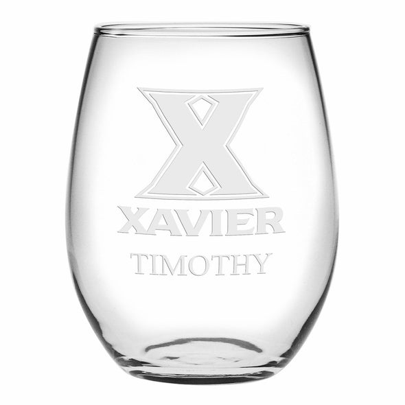 Xavier Stemless Wine Glasses Made in the USA - Set of 2 Shot #1