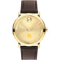 Xavier University of Louisiana Men's Movado BOLD Gold with Chocolate Leather Strap Shot #2
