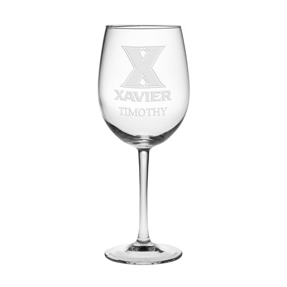 Xavier University Red Wine Glasses - Set of 2 - Made in the USA Shot #1