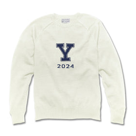 Yale Class of 2024 Ivory and Navy Blue Sweater by M.LaHart Shot #1