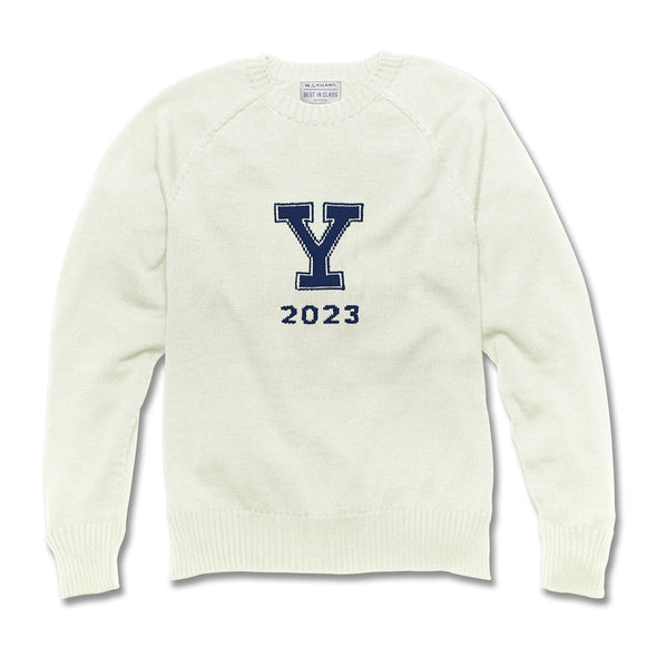 2023 Yale  Ivory and Navy Blue Sweater Shot #5