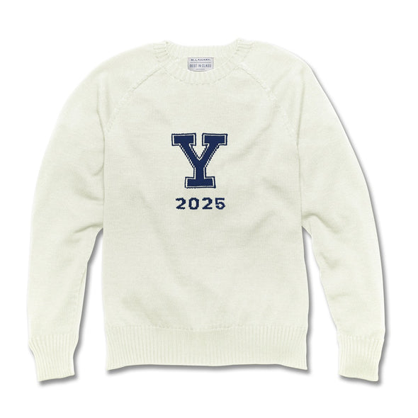 2025 Yale  Ivory and Navy Blue Sweater Shot #1