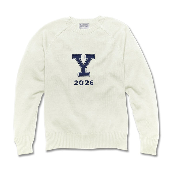 2026 Yale Class Year Ivory and Navy Blue Sweater Shot #1