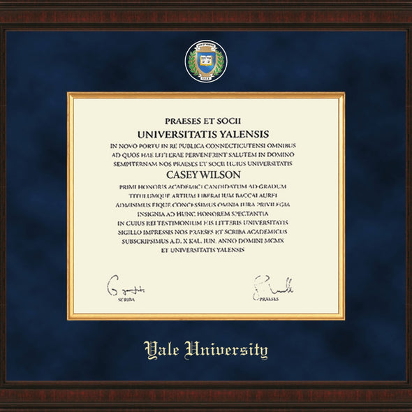 Yale Excelsior Diploma Frame Shot #2