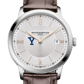 Yale Men's Baume et Mercier 40mm Classima Quartz Watch with Silver Dial & Dark Brown Leather Strap Shot #1