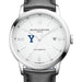 Yale Men's Baume et Mercier 42mm Classima Automatic Watch with White Dial & Black Leather Strap