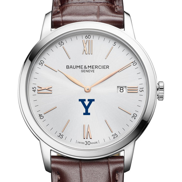 Yale Men's Baume et Mercier 42mm Classima Watch with Silver Dial & Brown Leather Strap Shot #1
