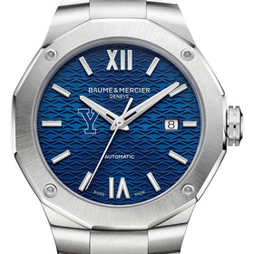 Yale Men's Baume et Mercier 42mm Riviera Watch with Blue Dial & Bracelet Shot #1