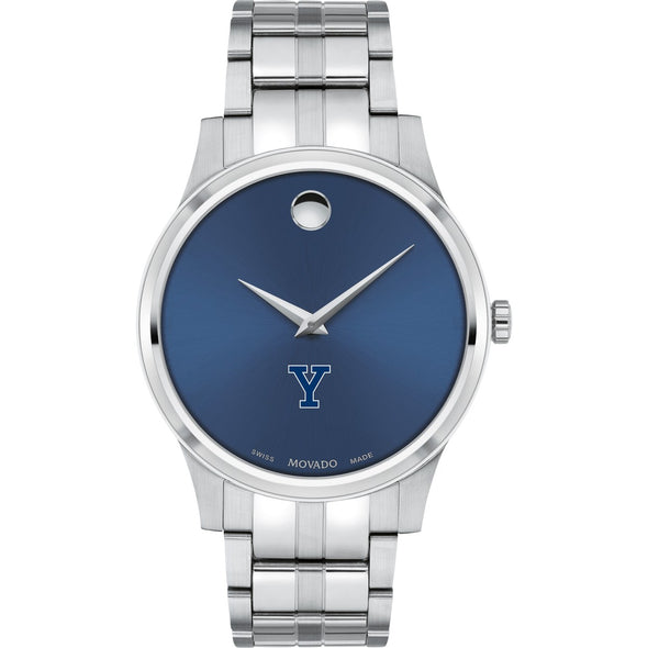 Yale Men's Movado Collection Stainless Steel Watch with Blue Dial Shot #2