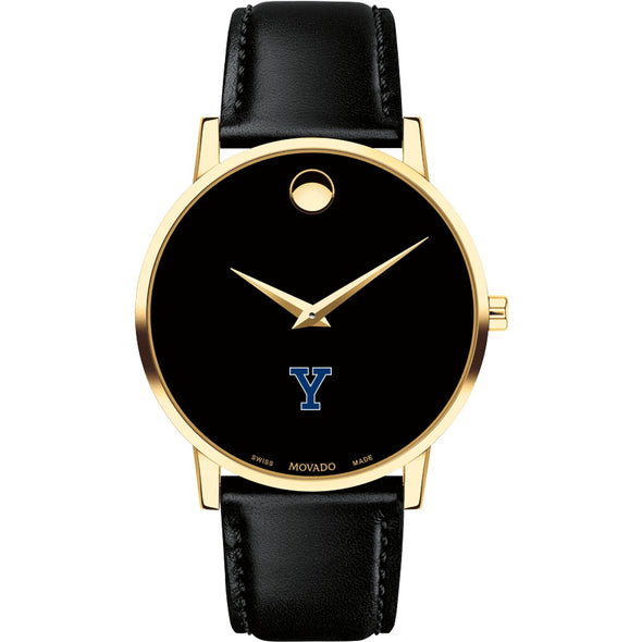 Yale Men's Movado Gold Museum Classic Leather Shot #2